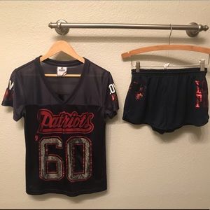 Victoria's Secret Pink NLF Patriots Jersey Shorts